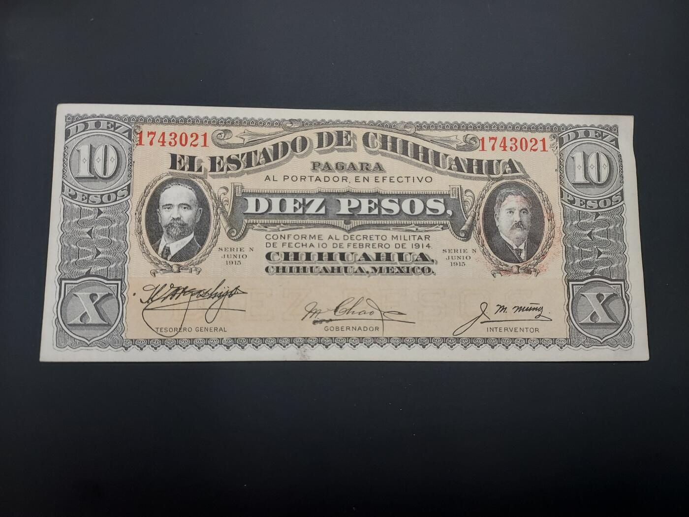 博彦收藏   12月8日 8点 钱币专场 1914 墨西哥 10比索UNC