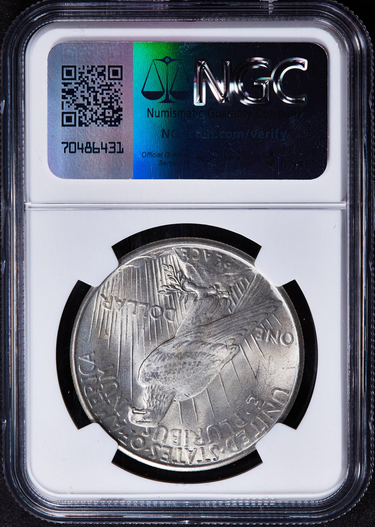 【俄甄集藏】2025年(045)12-03 星期三 晚 19:30 全场包邮 美国1925年和平1美元大银币，NGC MS63，原味状态，车轮转光，少见年份