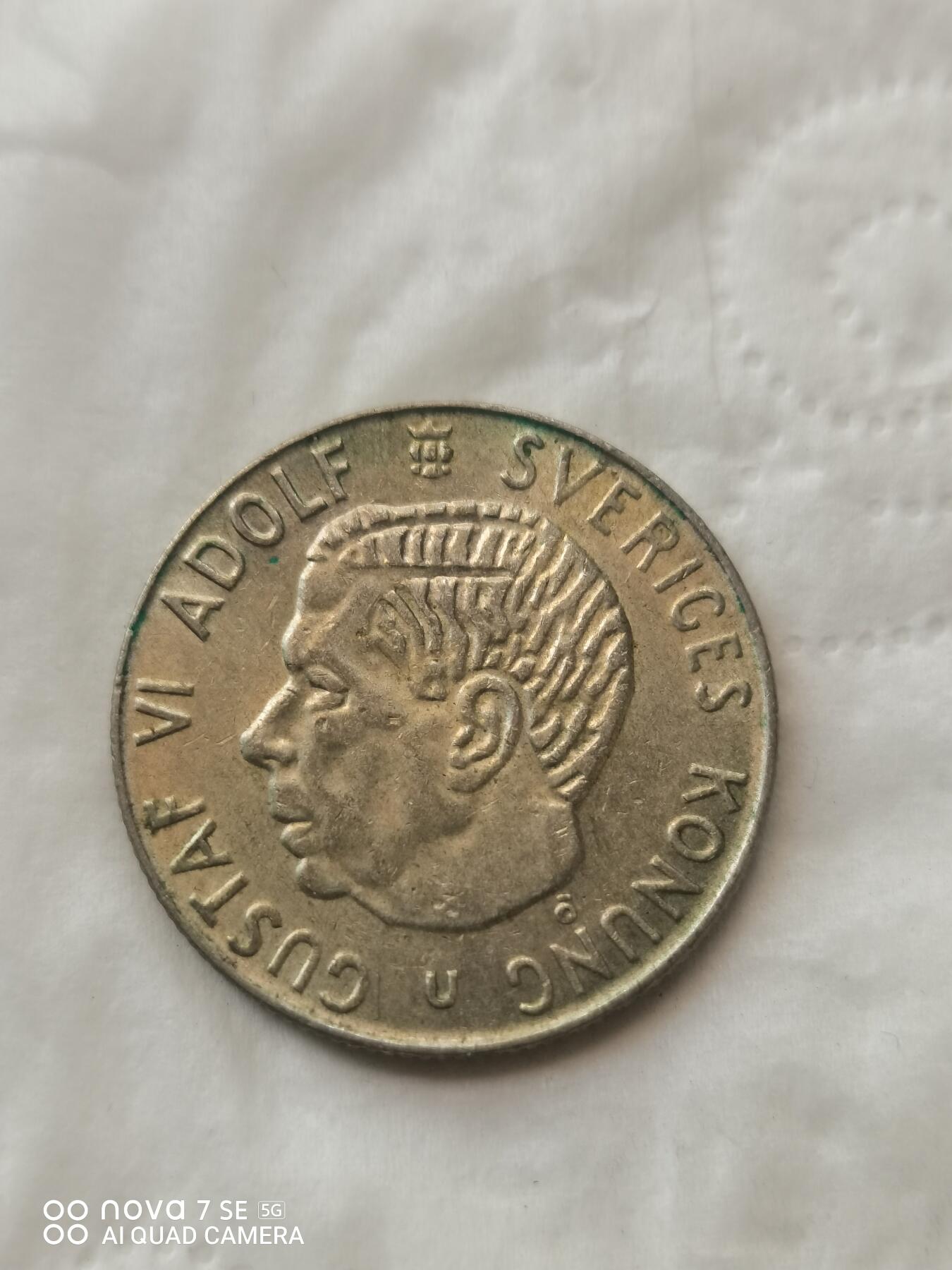 外国钱币 66年瑞典1克郎