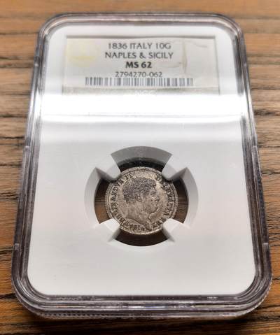 纫秋兰以为佩·凡希社微拍感恩专场 - 1836意大利那不勒斯与西西里10G银币NGC-MS62