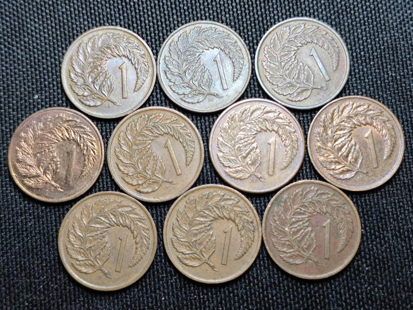 KK钱币收藏小铺 （套币 好品/批量散币 银币）专场  2月预留时间 周末发货  新西兰1分一组10枚