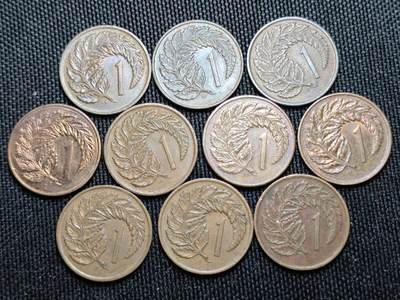 KK钱币收藏小铺 （套币 好品/批量散币 银币）专场  2月预留时间 周末发货 -  新西兰1分一组10枚