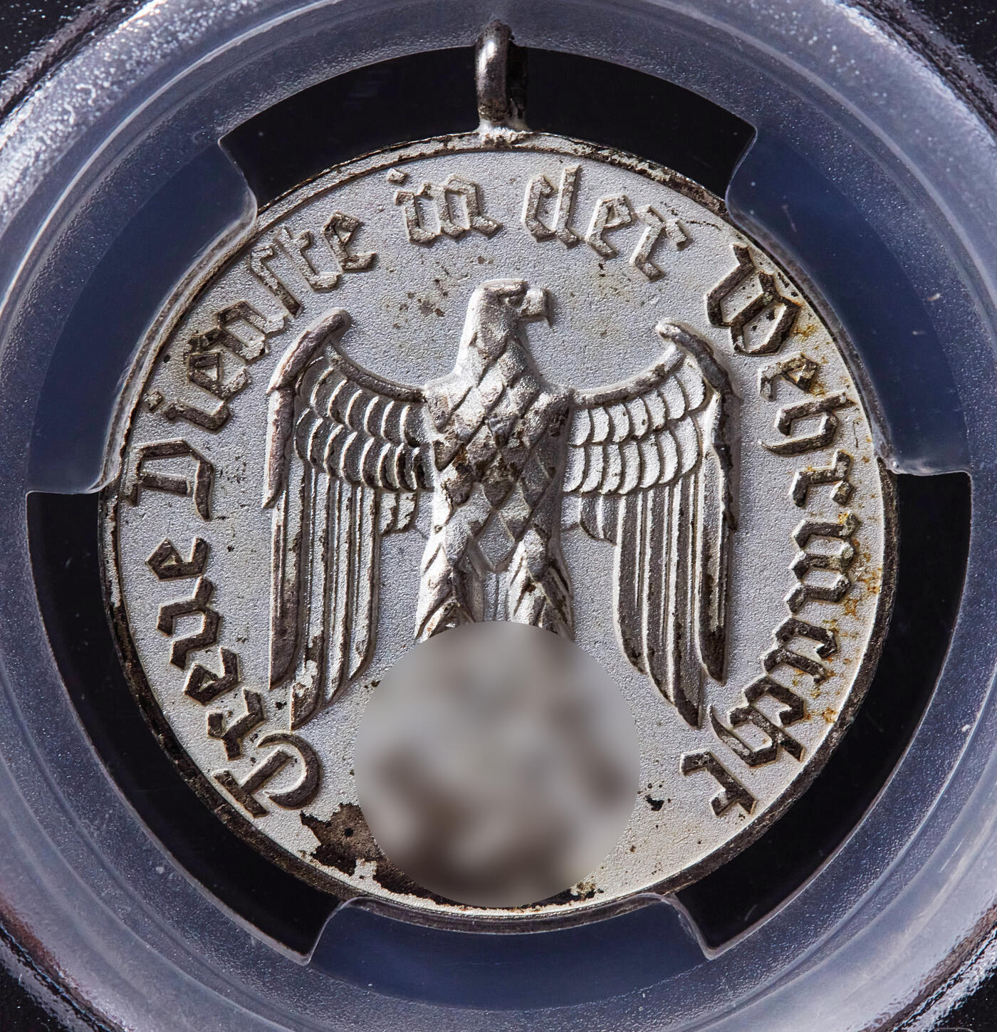 【俄甄集藏】2025年(045)12-03 星期三 晚 19:30 全场包邮 德国第三帝国1936-1945年忠诚服役4周年镀银铜质奖章，PCGS MS62，少见品种，挂环入盒难得，原图联系客服或前往对应官网进行查询