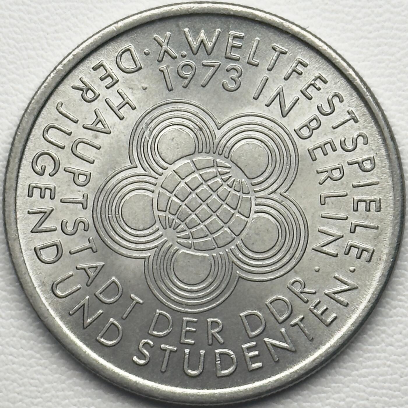＜小葵钱铺＞第66期·散币·银币场·满200包邮，不寄存·12月1号发货 东德1973年第十届世界青年学生联欢节10马克纪念币