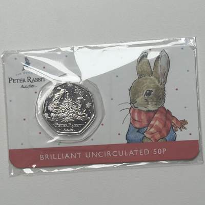 ＜小葵钱铺＞第66期·散币·银币场·满200包邮，不寄存·12月1号发货 - 皮特凯恩群岛2023年彼得兔的圣诞节50便士卡装纪念币