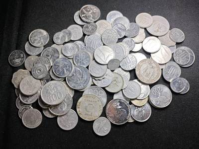 KK钱币收藏小铺 （套币 好品/批量散币 银币）专场  2月预留时间 周末发货 -  铝币一组100枚一组 各国各年份不同面值100枚