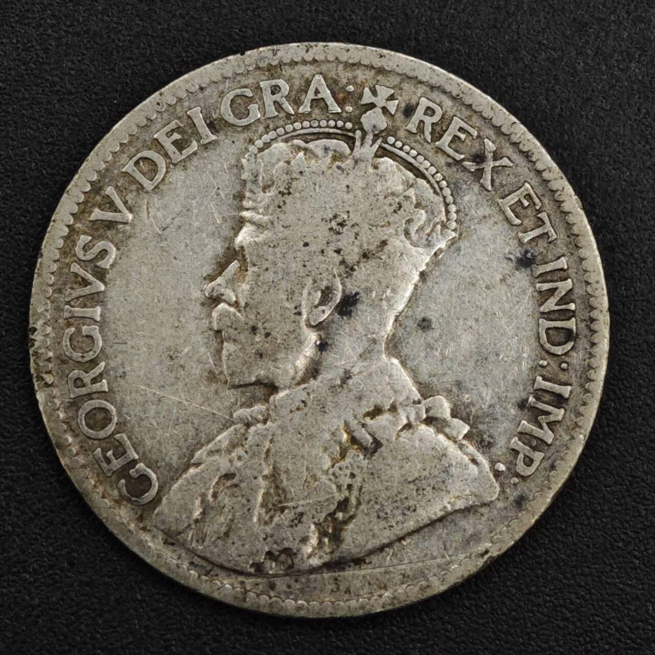 【淘币小摊】限时拍第八百一十二拍  小银币场  满百包邮可预留两周  周一统一发货  加拿大1917年乔治五世25分银币