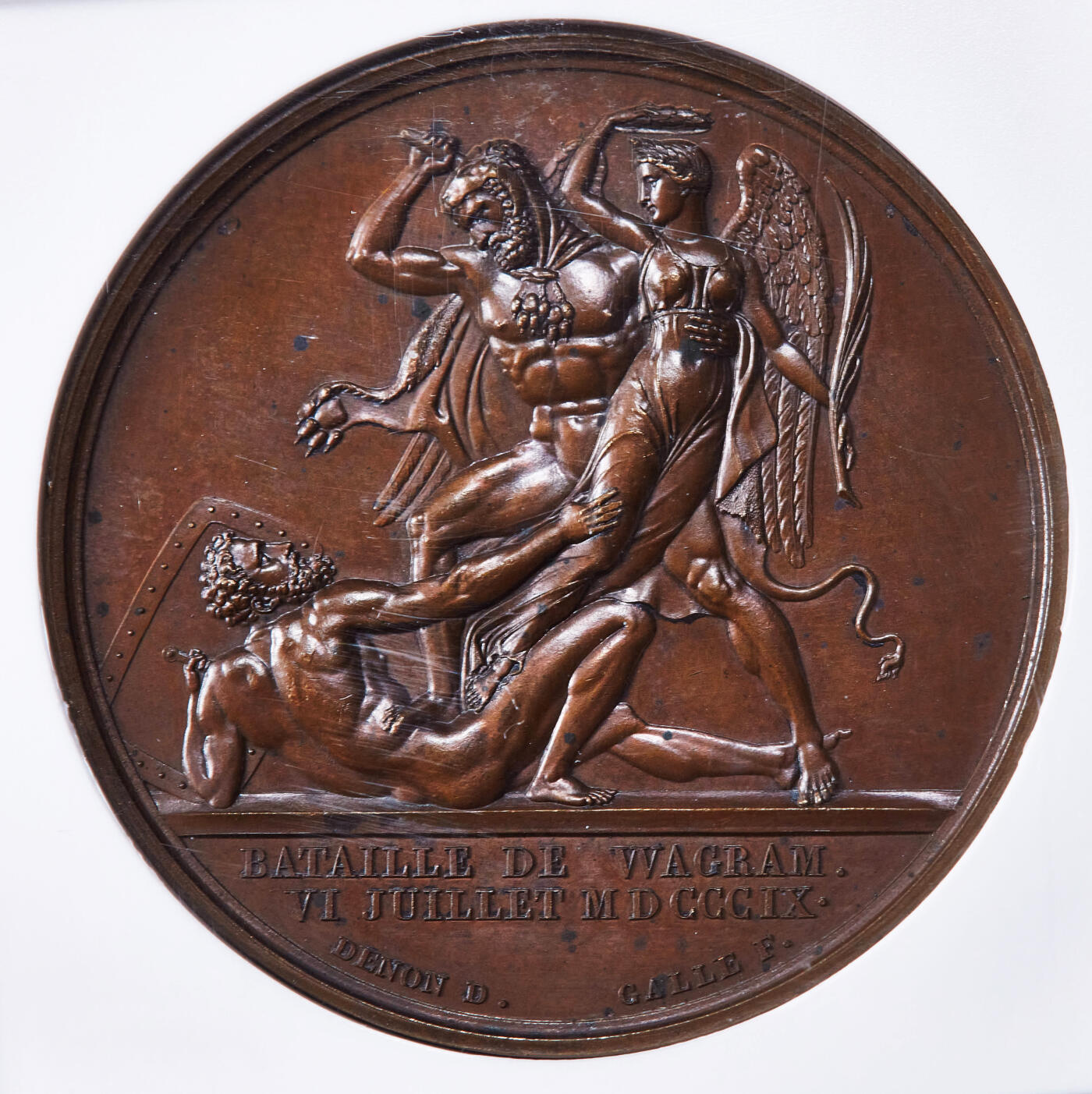 【俄甄集藏】2025年(045)12-03 星期三 晚 19:30 全场包邮 法国拿破仑帝国1809年瓦格拉姆战役胜利纪念大铜章，NGC MS63，巧克力包浆，高浮雕，稀少品