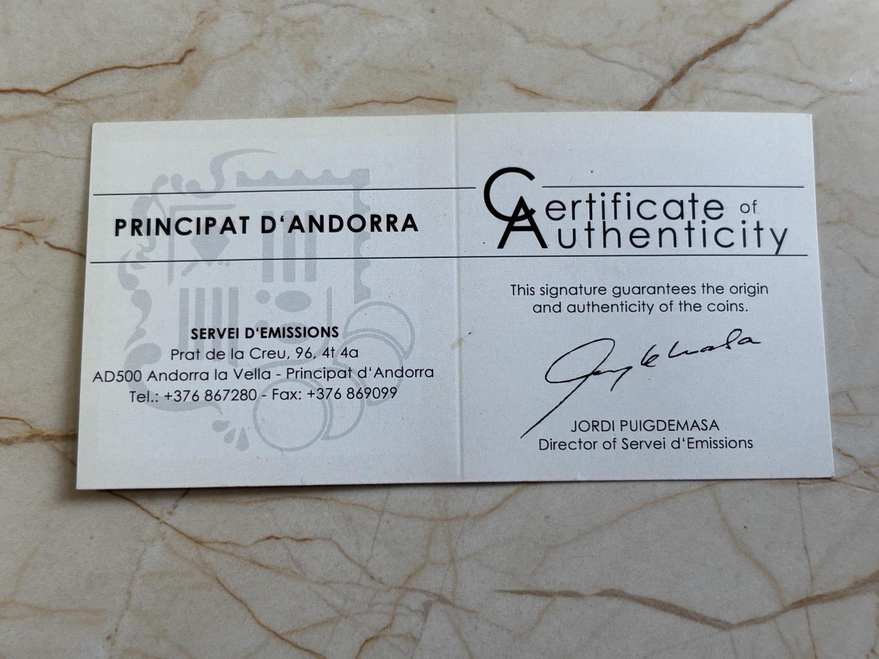 第183期拍卖 安道尔2013年FEI马术世界杯比赛20克精制彩色纪念银币1带证书,925银，发行量2000枚