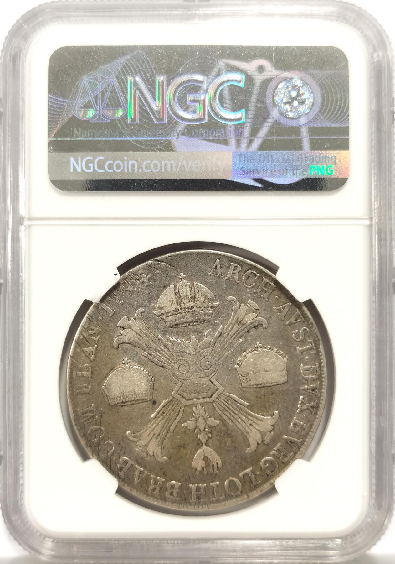 博洋堂世界钱币拍卖第149期（全场包邮） NGC F15 意大利米兰1794年弗朗茨二世 1泰勒大银币