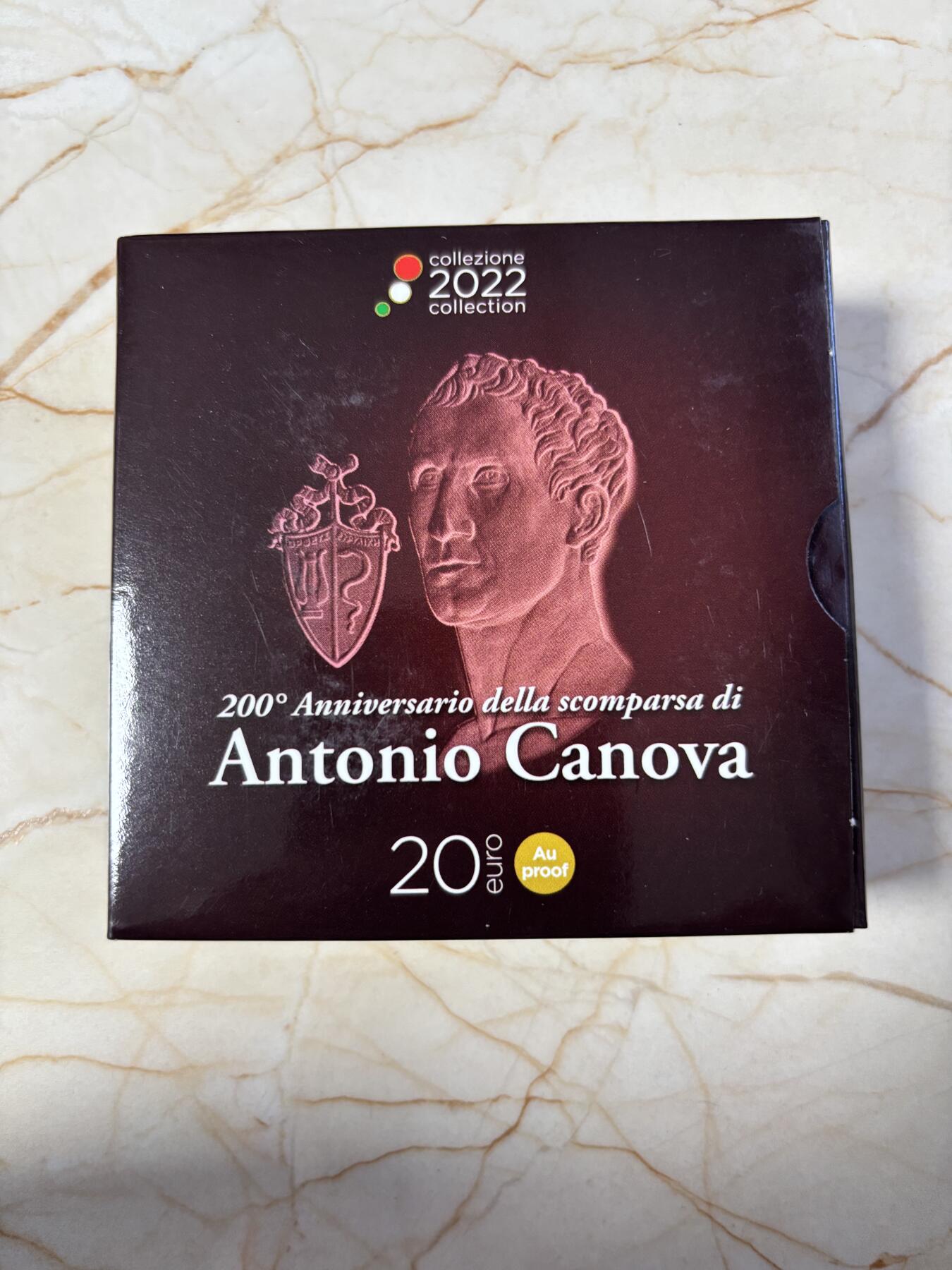 第183期拍卖 意大利2022年安东尼奥·卡诺瓦逝世 200 周年金币，900金，6.451克，发行1500枚
