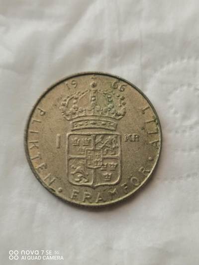 外国钱币 - 66年瑞典1克郎