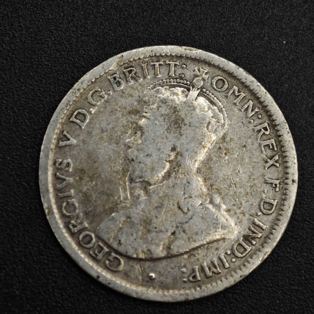 【淘币小摊】限时拍第八百一十二拍  小银币场  满百包邮可预留两周  周一统一发货  澳大利亚1916年乔治五世6便士银币