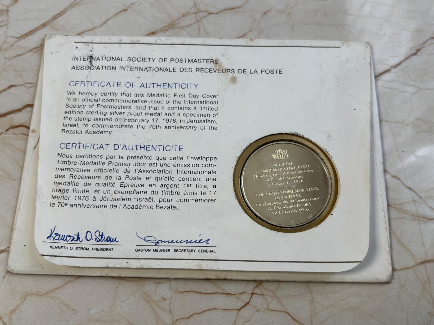 第183期拍卖 美国富兰克林造币厂1976年人物925银纪念银章，925银，21.15克，直径39毫米