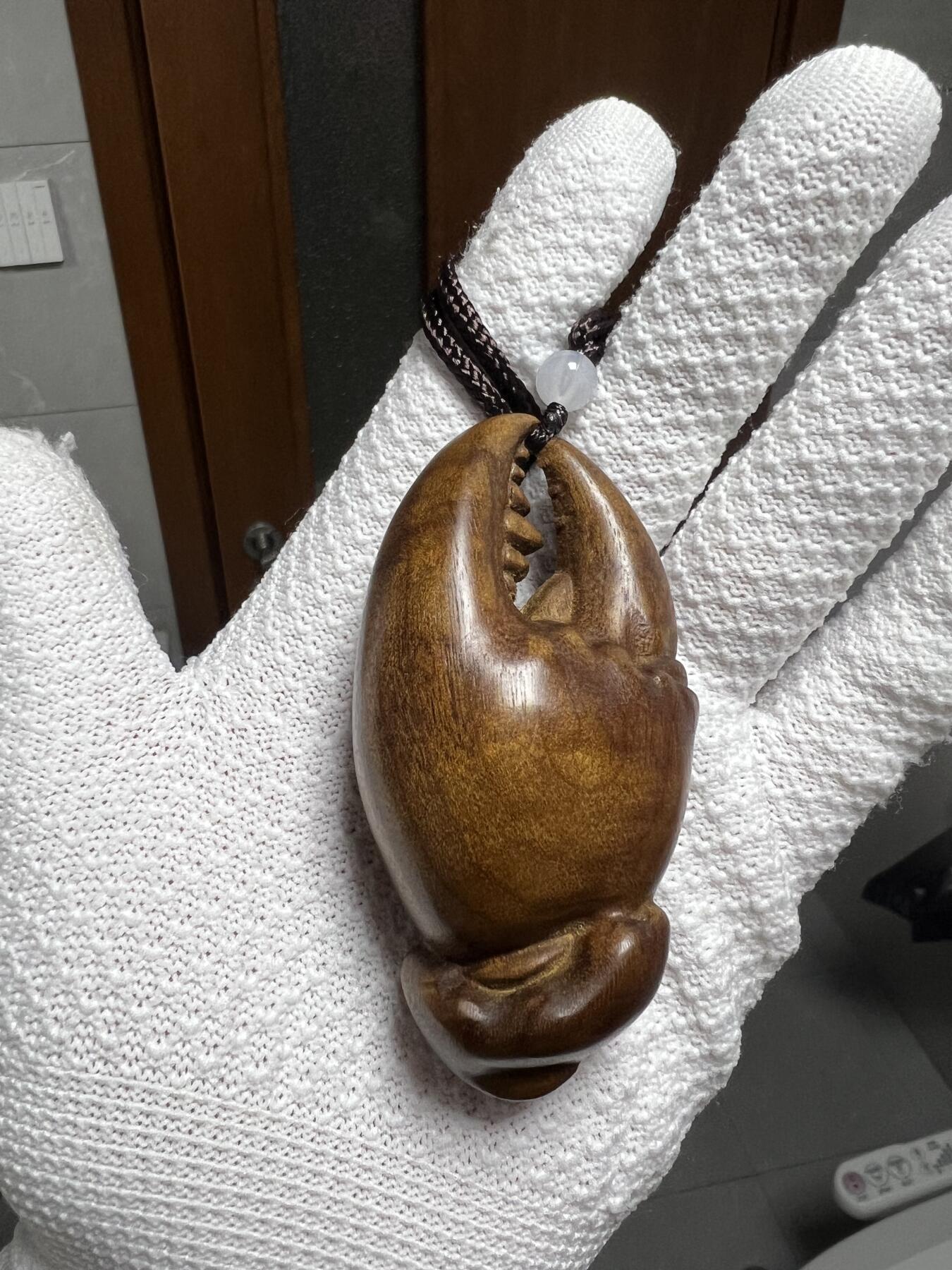 零元拍：金丝楠 马上有钱 雕件手把件小金块，满手留香金丝流溢。80/31/40MM