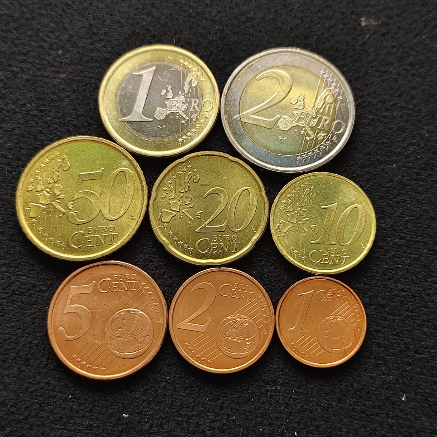 【全场包邮】纯粹捡漏拍484场（免费代拍第21场） 西班牙2002年欧元首发年份8枚套币