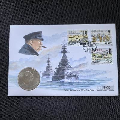 道一币馆币章第一百五十六场 - 邮币封 英国1965年丘吉尔逝世1克朗纪念币