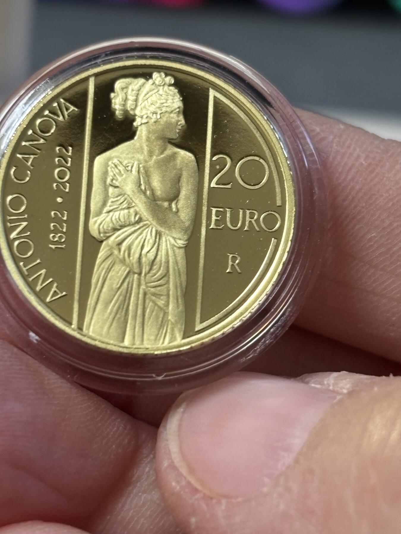 第183期拍卖 意大利2022年安东尼奥·卡诺瓦逝世 200 周年金币，900金，6.451克，发行1500枚