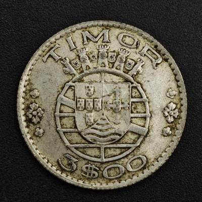 【淘币小摊】限时拍第八百一十二拍  小银币场  满百包邮可预留两周  周一统一发货  - 东帝汶1958年3埃斯库多银币