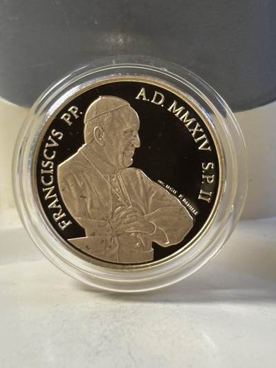 梵蒂冈2014年文艺复兴米开朗基罗逝世纪念金币，917金，6克，发行2400枚，有氧化点，金价5282