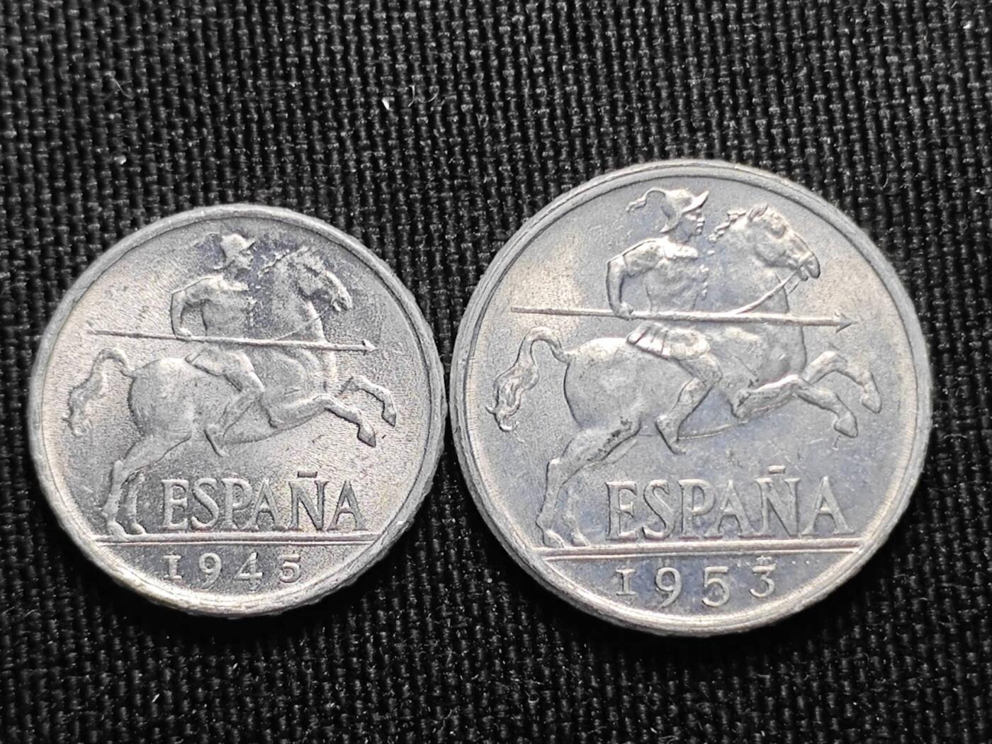 KK钱币收藏小铺 （套币 好品/批量散币 银币）专场  2月预留时间 周末发货  西班牙5/10分铝币 好品少见