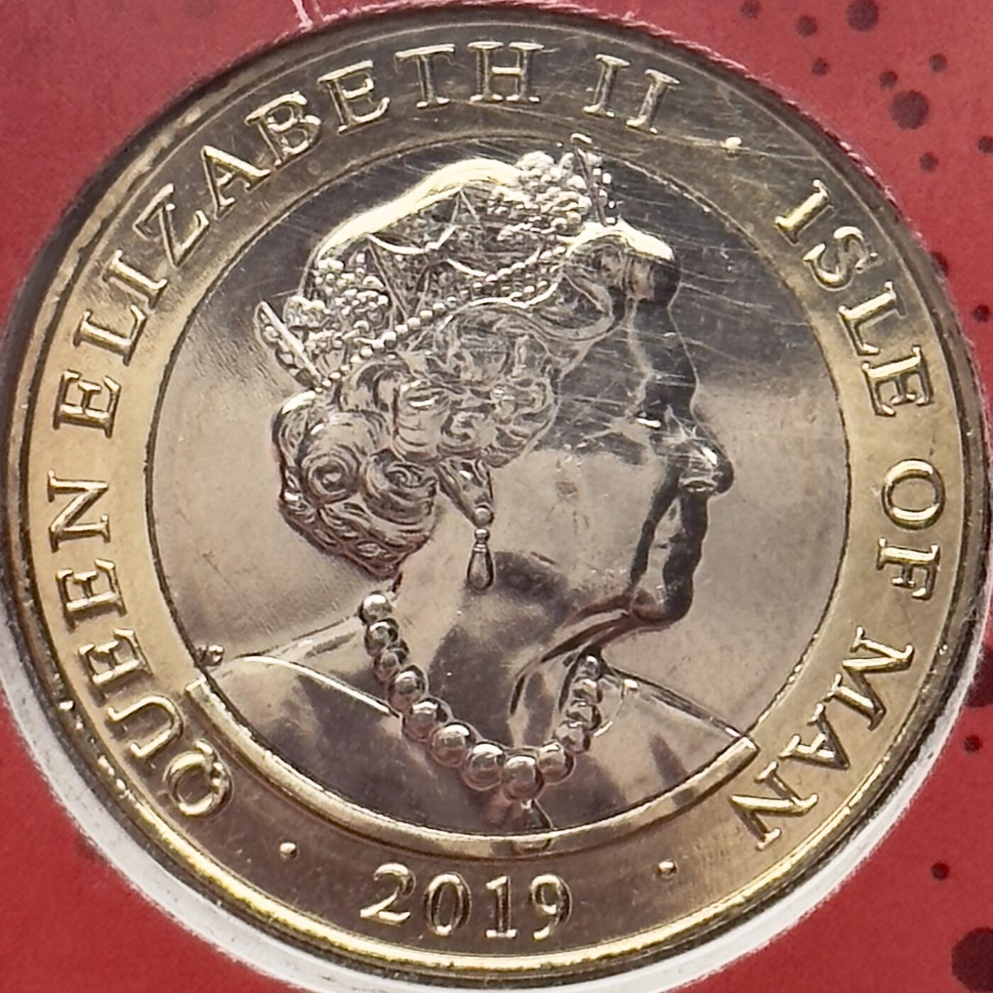 ＜小葵钱铺＞第66期·散币·银币场·满200包邮，不寄存·12月1号发货 马恩岛2019年圣诞老人2镑卡装双色纪念币