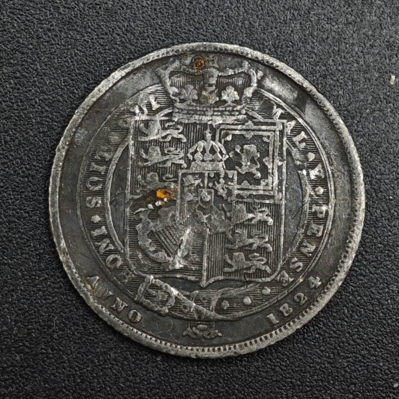 【淘币小摊】限时拍第八百一十二拍  小银币场  满百包邮可预留两周  周一统一发货  英国1824年乔治四世6便士银币