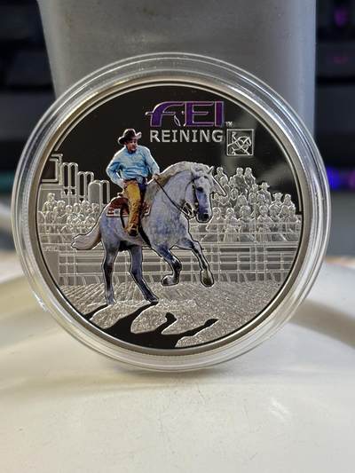 第183期拍卖 - 安道尔2013年FEI马术世界杯比赛20克精制彩色纪念银币4带证书,925银，发行量2000枚