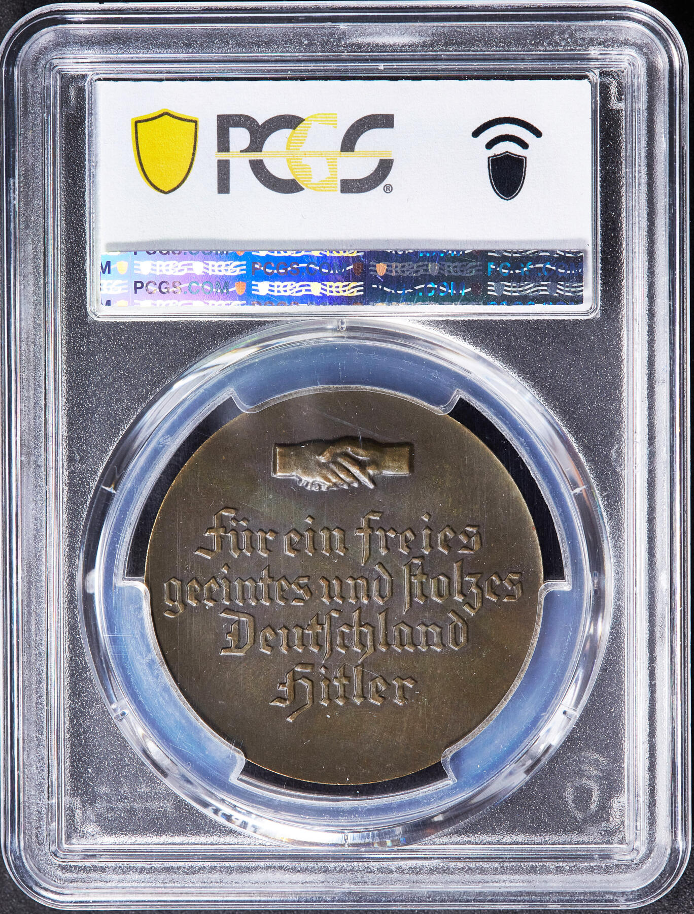 【俄甄集藏】2025年(045)12-03 星期三 晚 19:30 全场包邮 德国第三帝国1933年纪念总理就任铜章，PCGS SP63，热门品种，原图联系客服或前往对应官网进行查询