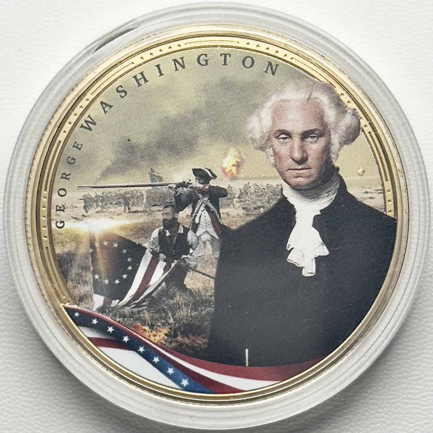 ＜小葵钱铺＞第66期·散币·银币场·满200包邮，不寄存·12月1号发货 〈50mm，45g〉皮特凯恩群岛2023年乔治·华盛顿1元镀金纪念币