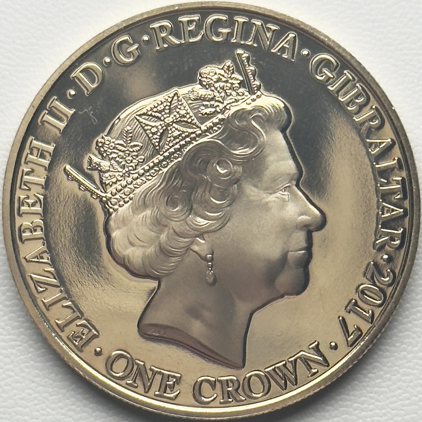 ＜小葵钱铺＞第66期·散币·银币场·满200包邮，不寄存·12月1号发货 直布罗陀2017年七十年的奉献•铂金婚1克朗镀金纪念币