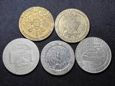 KK钱币收藏小铺 （套币 好品/批量散币 银币）专场  2月预留时间 周末发货 -  筹码代币一组5枚