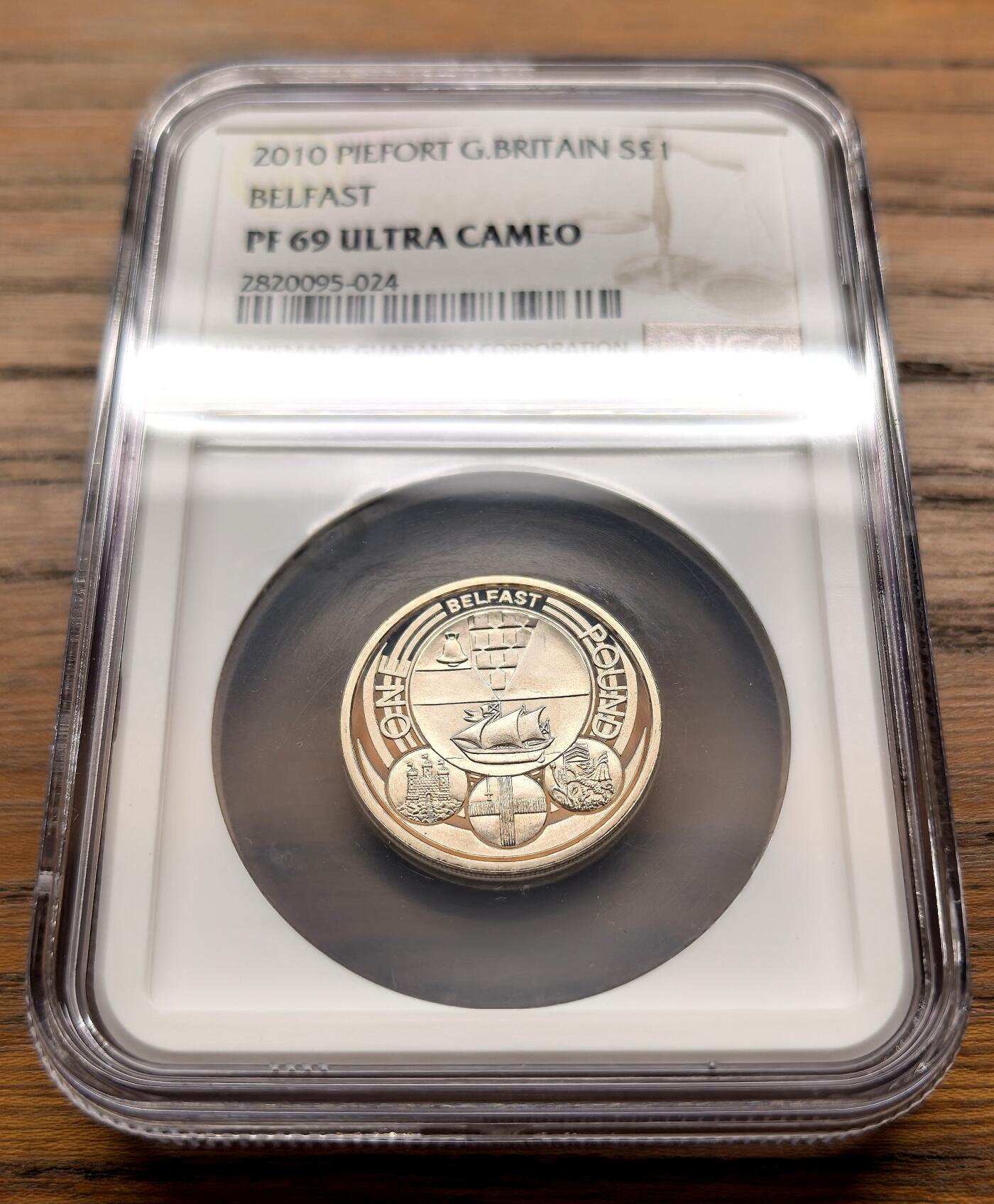 纫秋兰以为佩·凡希社微拍感恩专场 2010英国贝尔法斯特1镑加厚银币NGC-PF69UC