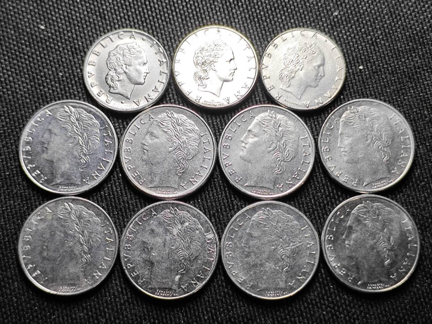 KK钱币收藏小铺 （套币 好品/批量散币 银币）专场  2月预留时间 周末发货  意大利50/100小里拉一组11枚