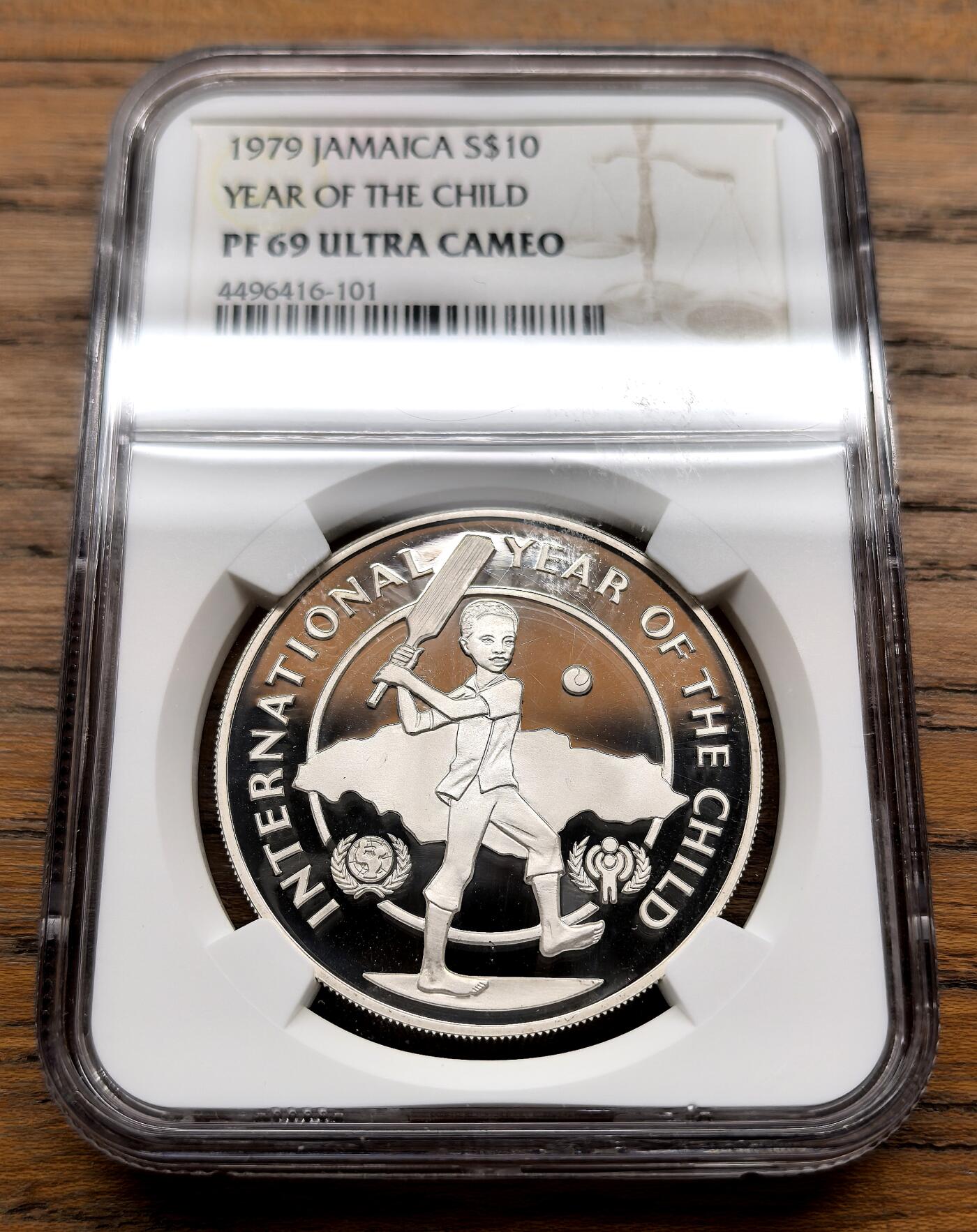 纫秋兰以为佩·凡希社微拍感恩专场 1979牙买加儿童年10元大银NGC-PF69UC