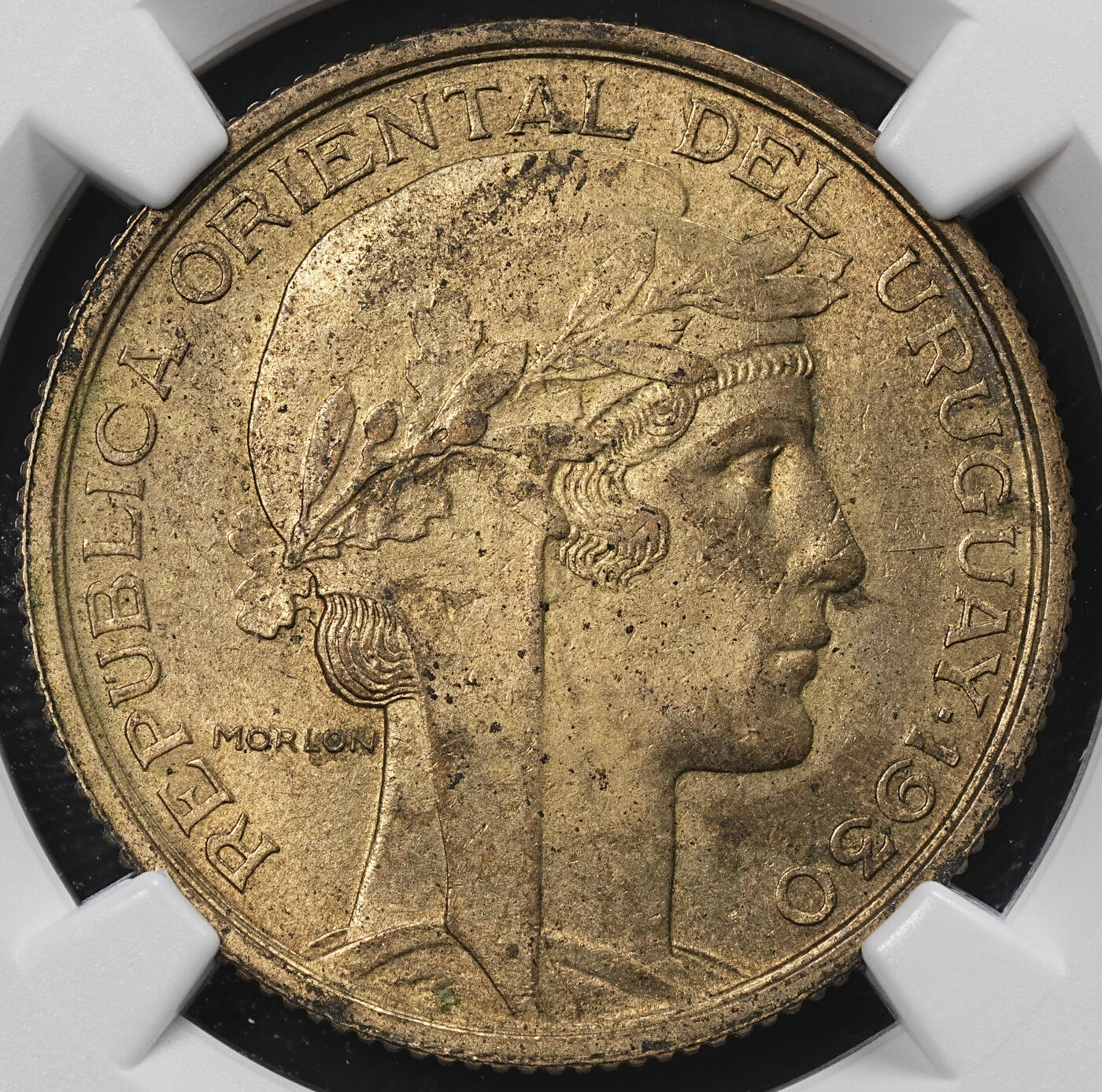 修遠堂世界钱币第九十五期 NGC MS63 1930年乌拉圭10分