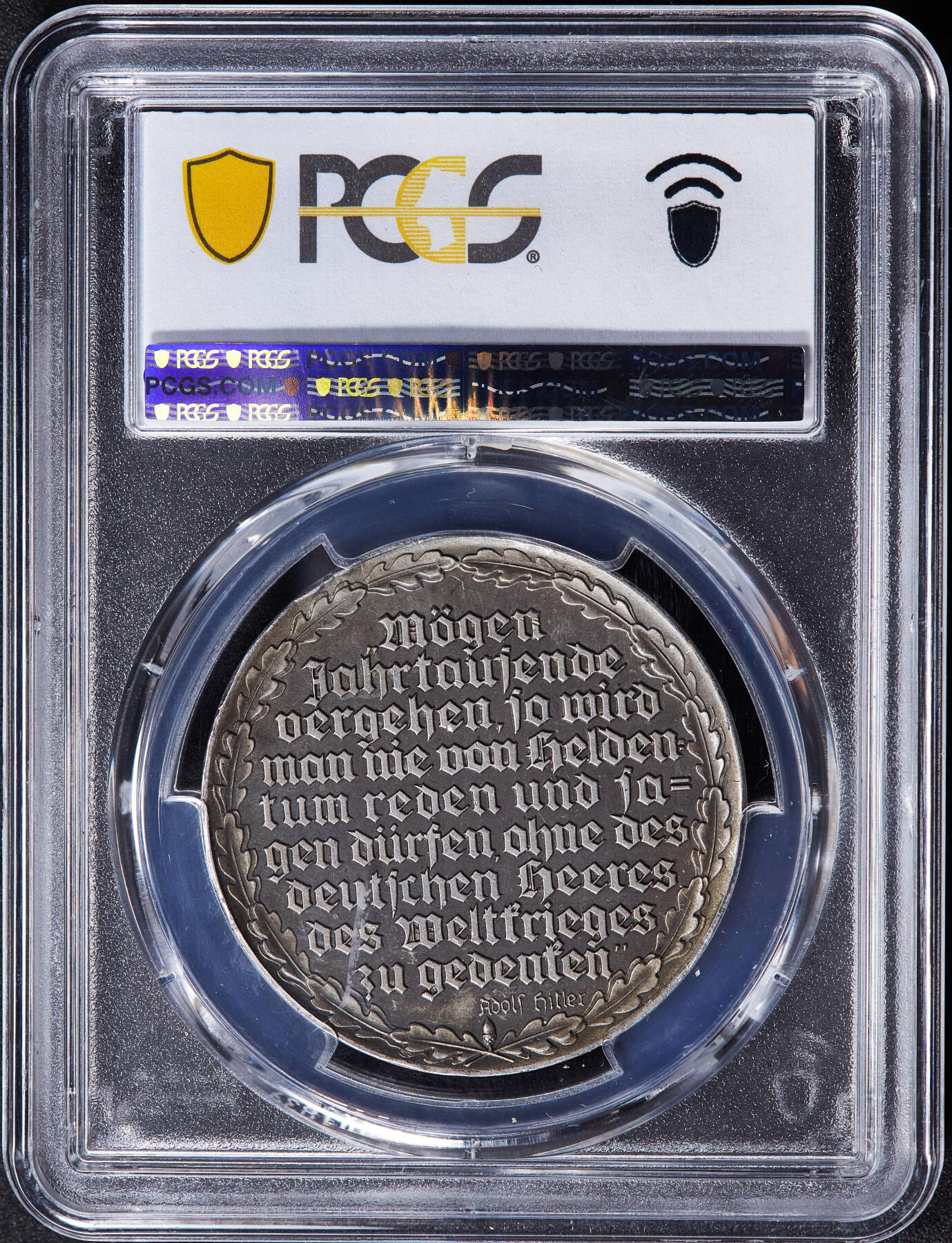 【俄甄集藏】2025年(045)12-03 星期三 晚 19:30 全场包邮 德国第三帝国1935年纪念一战磨砂银章，PCGS SP63，少见品种，黄油酱彩老包浆，亚军