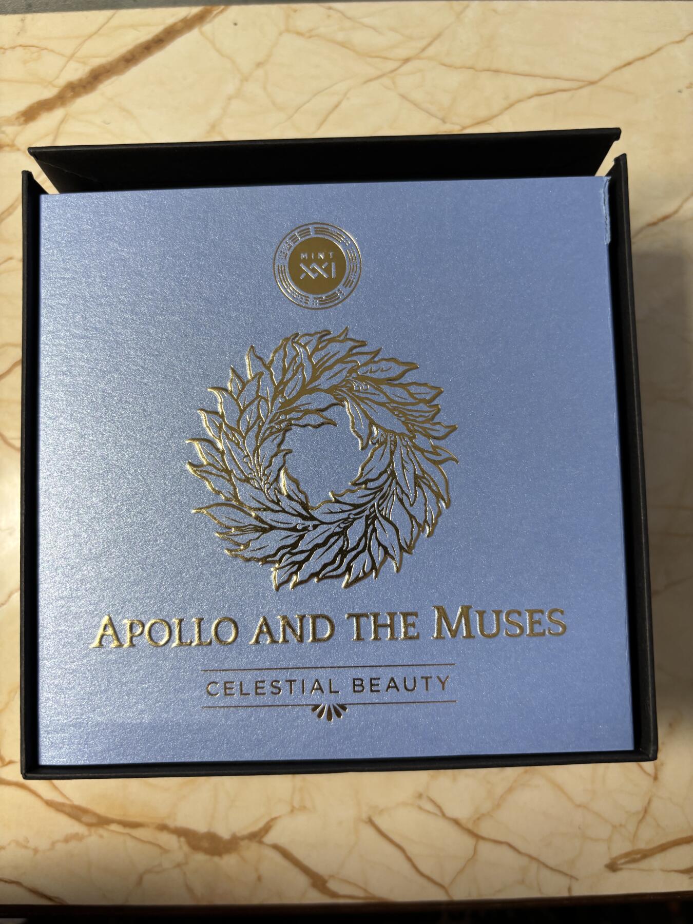 第183期拍卖 喀麦隆2022年国色天姿阿波罗和缪斯女神5盎司银币，999银，发行500枚，边缘有氧化