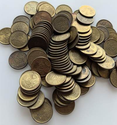 外国优质老铜币银币，周六九点倒数截拍，满百包邮，可寄存半年，喜欢朋友微信扫描二维码可直接参拍 - 日本1948年50钱122枚