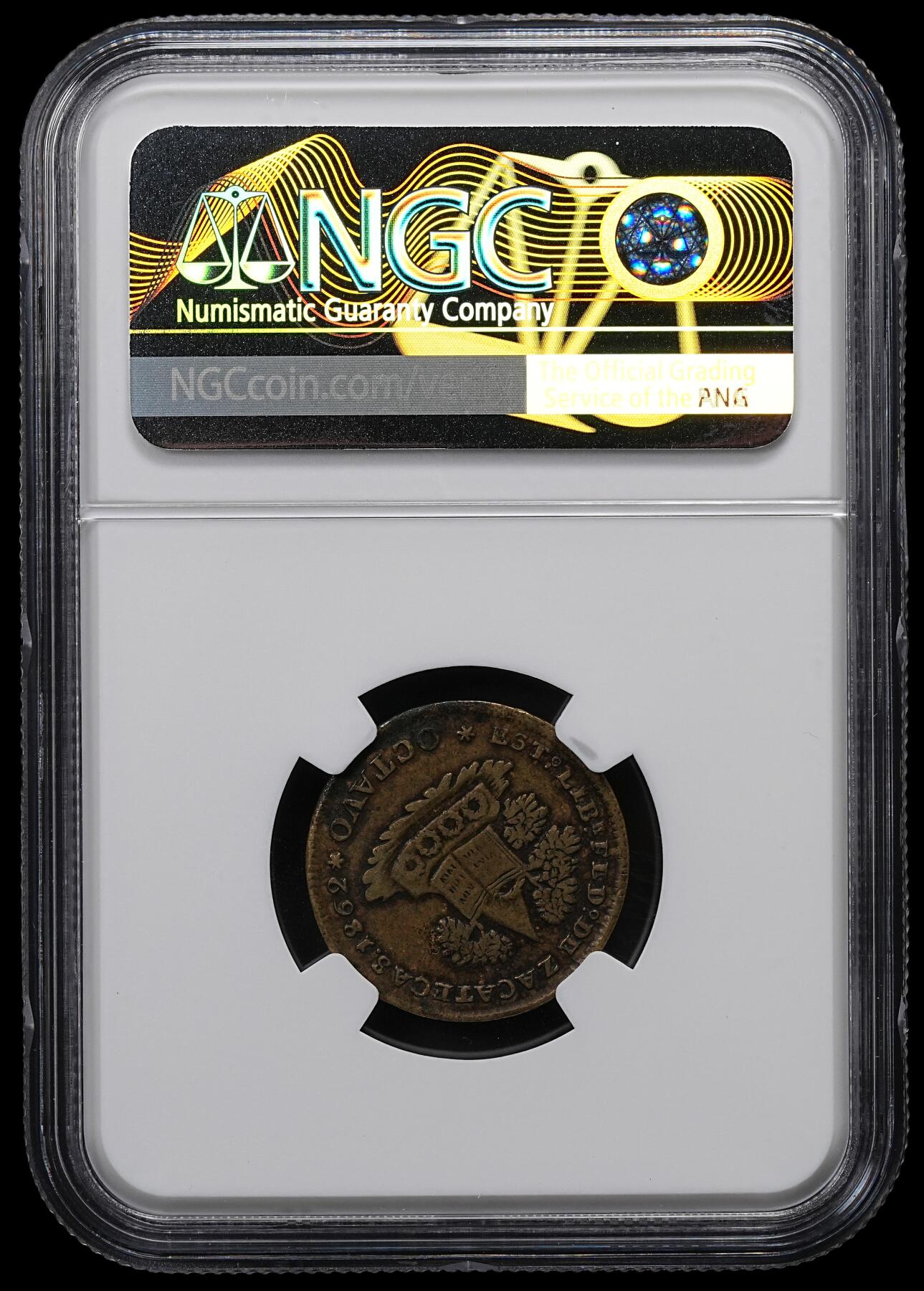 修遠堂世界钱币第九十五期 NGC AUD 1862年墨西哥-萨卡特卡斯1/8R 稀少的品种