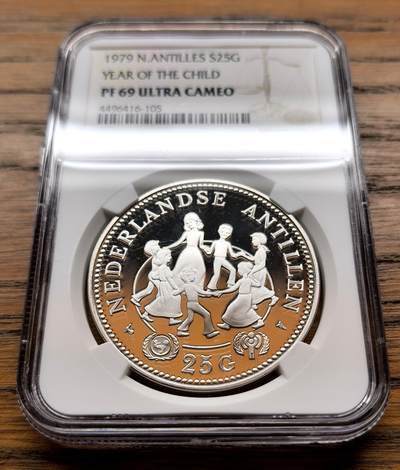 纫秋兰以为佩·凡希社微拍感恩专场 - 1979荷属安的列斯儿童年25G大银NGC-PF69UC