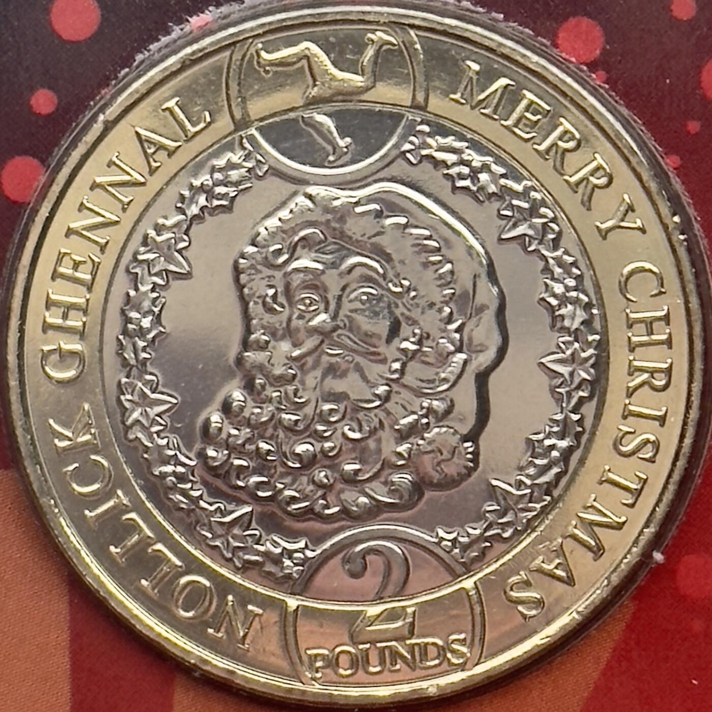 ＜小葵钱铺＞第66期·散币·银币场·满200包邮，不寄存·12月1号发货 马恩岛2019年圣诞老人2镑卡装双色纪念币