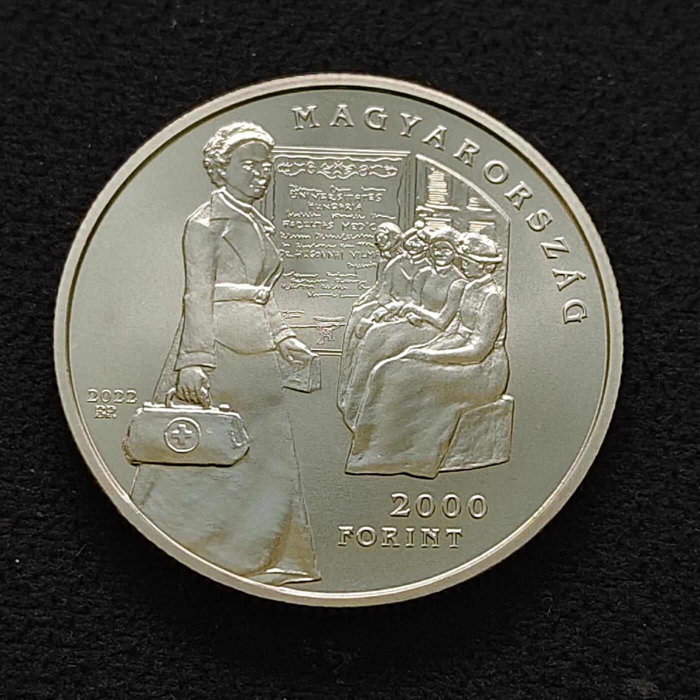 【全场包邮】纯粹捡漏拍483场（免费代拍第20场） 【少见】匈牙利2022年2000福林医学家维尔玛·胡戈瑙伊逝世100周年纪念币-量5000