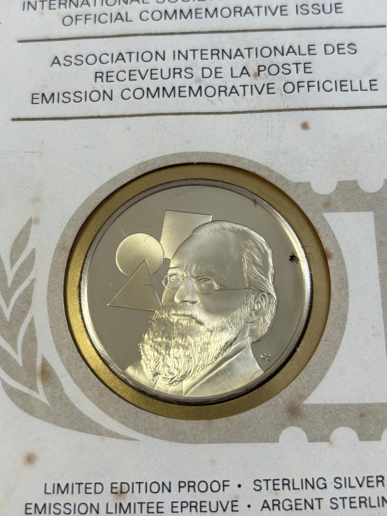 第183期拍卖 美国富兰克林造币厂1976年人物925银纪念银章，925银，21.15克，直径39毫米