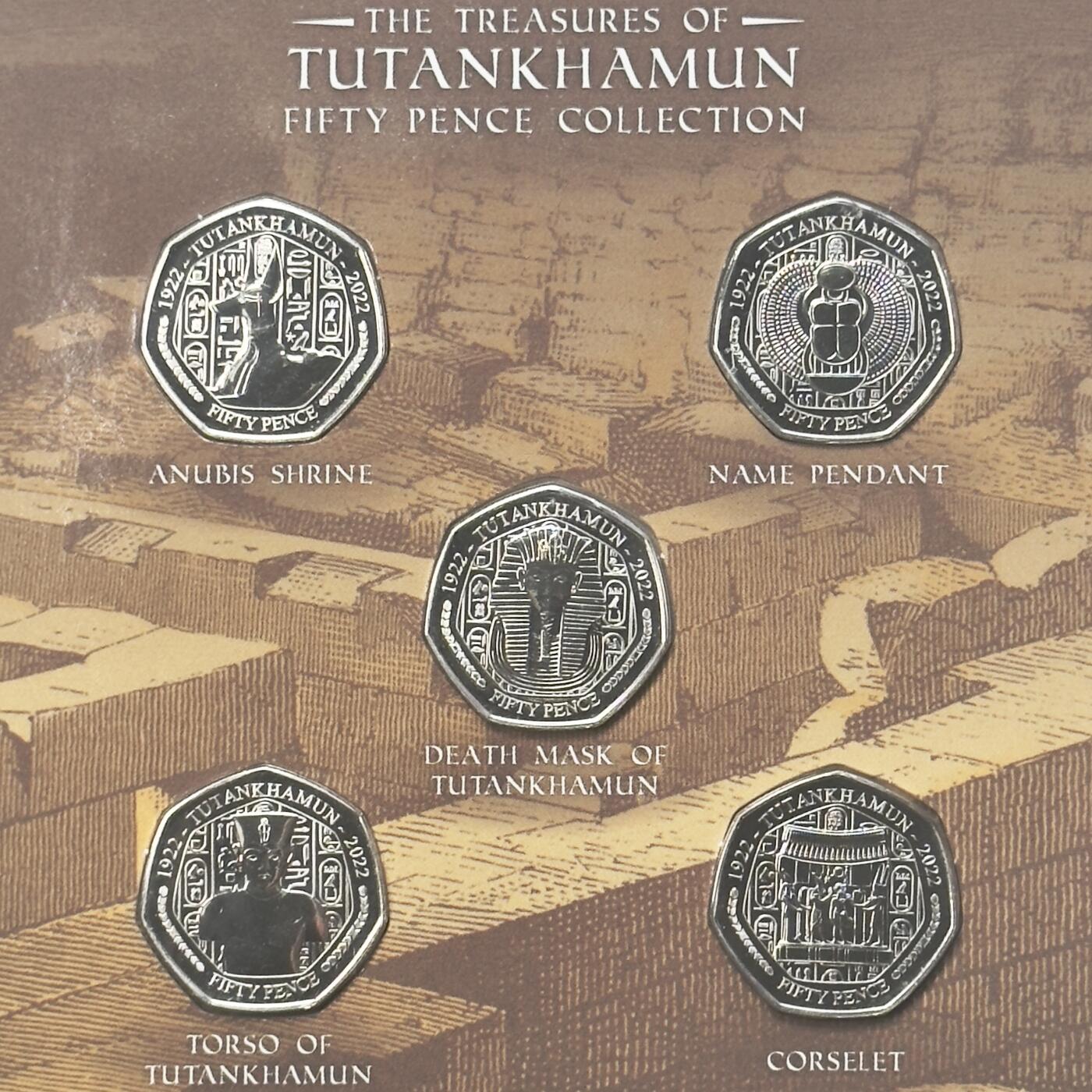 ＜小葵钱铺＞第66期·散币·银币场·满200包邮，不寄存·12月1号发货 马恩岛2023年图坦卡蒙陵墓发现100周年50便士卡装套币