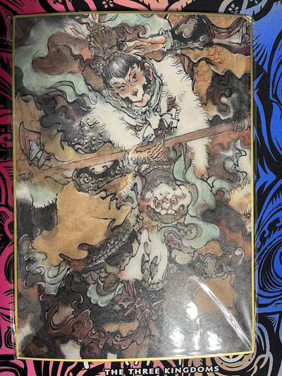 卡牌杂货铺专场拍卖第一场 11.29周六晚10:00截拍 【简绘】胡艺龙 武圣关公简绘 背面齐天大圣色纸