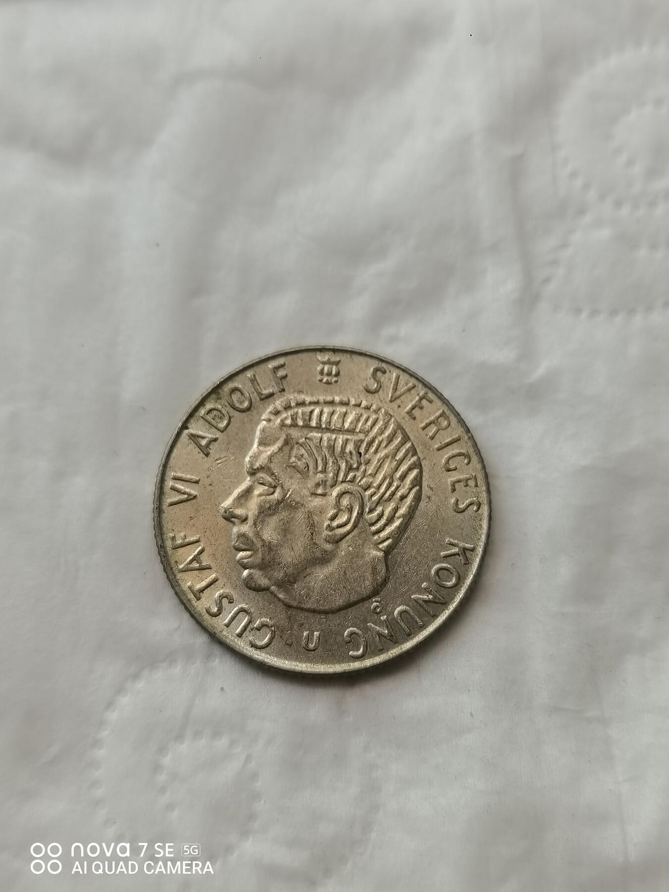 外国钱币 65年瑞典1克郎