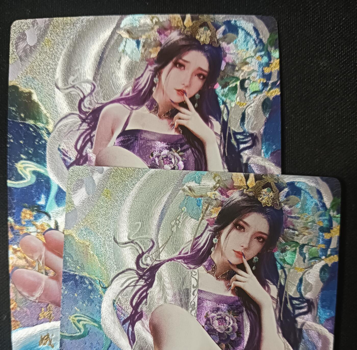 花开卡拍第53期（12月28号周日截拍，品控勿拍!!!拍品不寄存，运费5元，自制卡难免瑕疵，可能存在轻微撞角爆边等出厂瑕疵，品控介意勿拍！） 星宿卡牌 媚玄鉴 嫦娥半粗2张