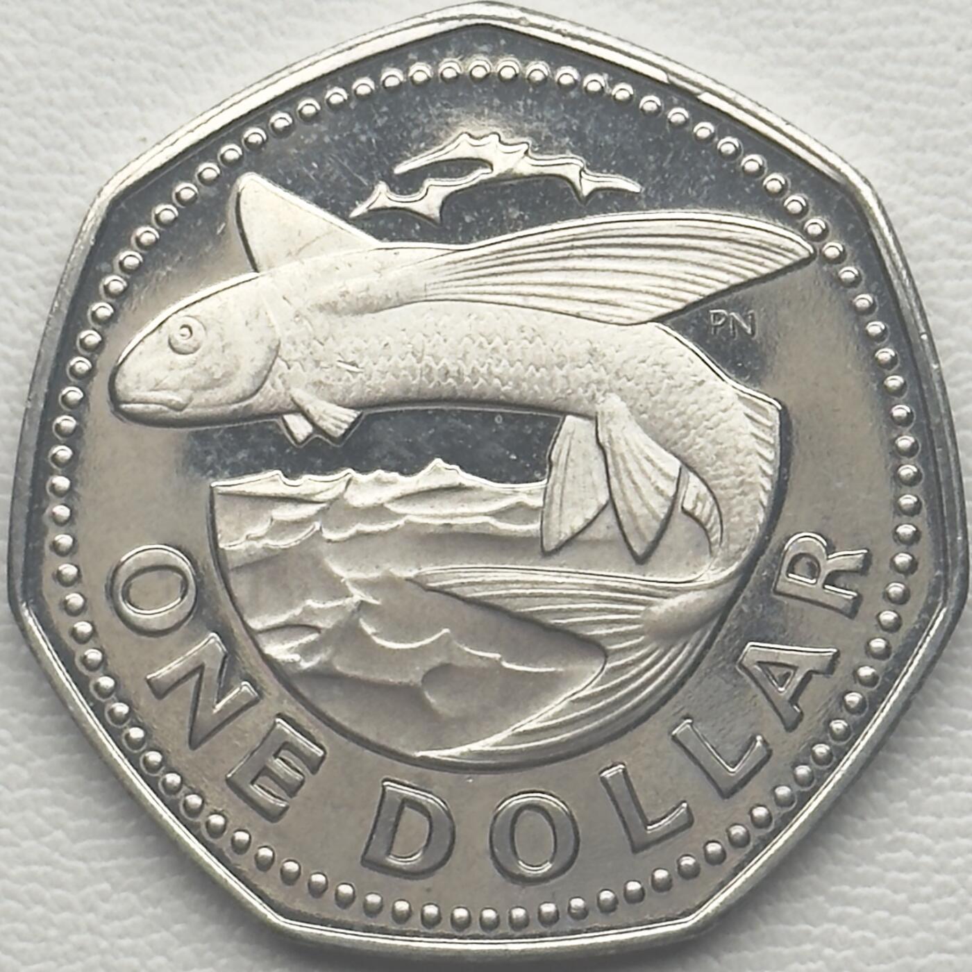 ＜小葵钱铺＞第66期·散币·银币场·满200包邮，不寄存·12月1号发货 巴巴多斯1973年飞鱼1元精制硬币