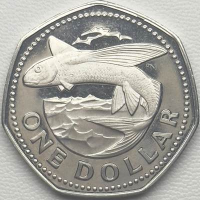 ＜小葵钱铺＞第66期·散币·银币场·满200包邮，不寄存·12月1号发货 - 巴巴多斯1973年飞鱼1元精制硬币